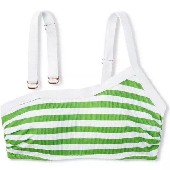 Shade and Shore Underwire Ribbed One Shoulder Bikini Top NWT - Picture 3 of 6